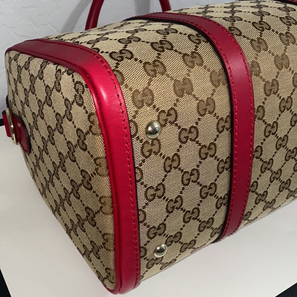 ❣️SOLD❣️GUCCI Gucci Beige/Red GG Joy Boston Bag - Picture 10 of 16